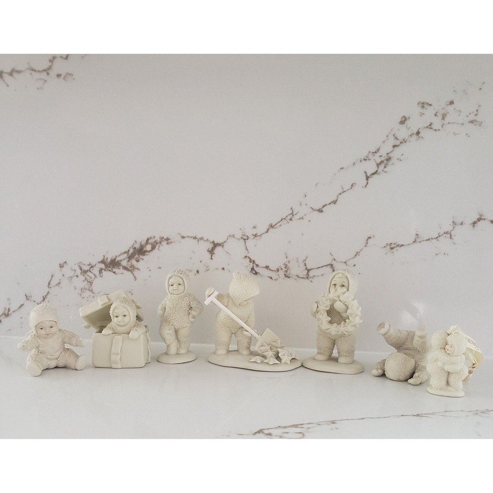 Dept 56 Snowbabies Bundle 7 Figurine Set Christmas Carolers Minimalist Decor